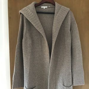 VINCE Cashmere & Wool Sweater Coat with  Hood